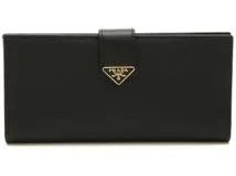 PRADA プラダ 二つ折長財布 サフィアーノxスムースレザー ブラック 1MV025_2DYG_F0002 【471】 の購入 なら「質」の大黒屋（公式）