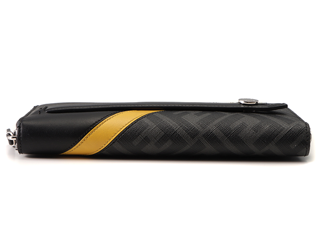 FENDI ハーフジップ ブラック/イエロー FENDI フェンディ ズッカ ジップラウンド長財布 ブラック グレー