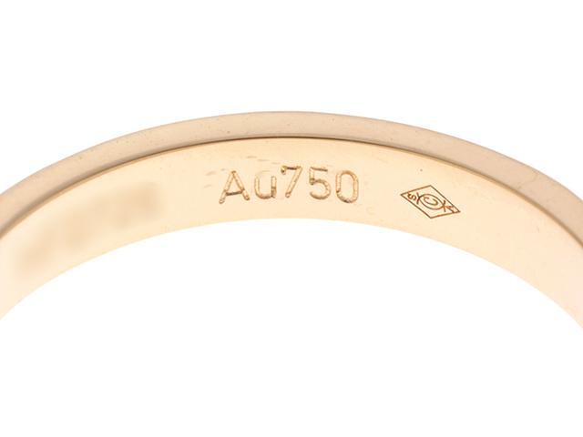 ぽ*太様 【鑑定済み】カルティエ ミニラブリング WG 61号(21号) 私的刻 Cartier カルティエ ミニラブ リング K18イエローゴールド パヴェ