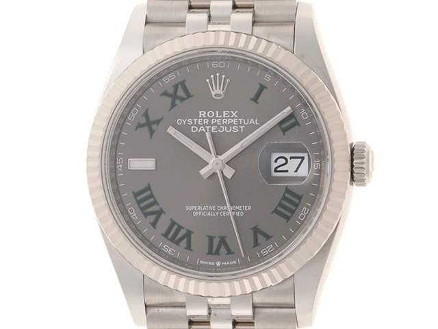 ロレックス ROLEX デイトジャスト36 ランダムシリアル 126234 スレートローマン文字盤 SS/WG 自動巻き メンズ 腕時計