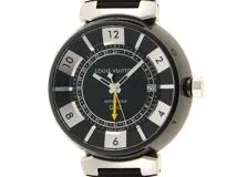 LOUIS VUITTON ルイ・ヴィトン 腕時計 タンブール インブラック GMT Q113K ステンレススチール／PVコーティング／ラバーベルト  自動巻き【472】SJ の購入なら「質」の大黒屋（公式）