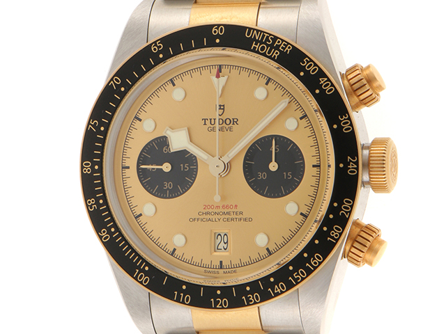 TUDOR ﾁｭｰﾄﾞﾙ ﾁｭｰﾀｰﾌﾞﾗｯｸﾍﾞｲｸﾛﾉ 自動巻き SS/YG ﾒﾝｽﾞ 箱 ｷﾞｬﾗﾝﾃｨ