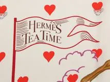 HERMES　エルメス　カレ７０　TEA　TIME　ブラン　フランボワーズ【471】I