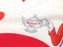 HERMES　エルメス　カレ70　TEA TIME　ブラン　シルク　【431】