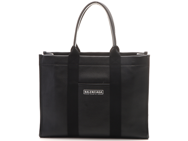 BALENCIAGA　バレンシアガ　ハードウェアトートM　ブラック　レザー　キャンバス　671400　【472】　AM