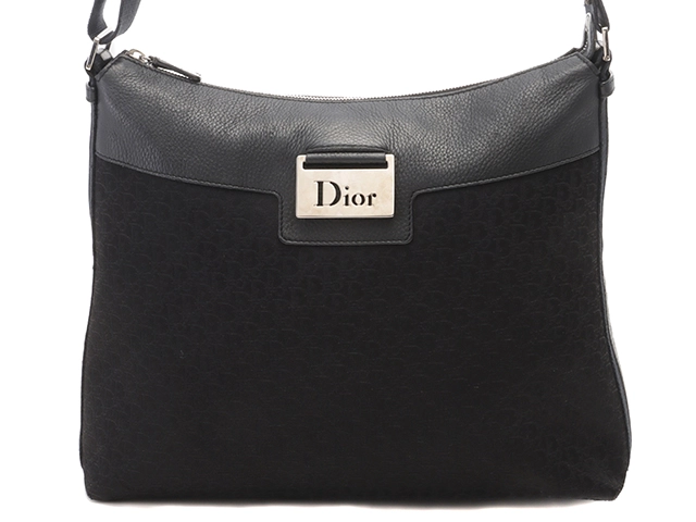 DIOR ディオール トロッターショルダーバッグ ブラック キャンバス 