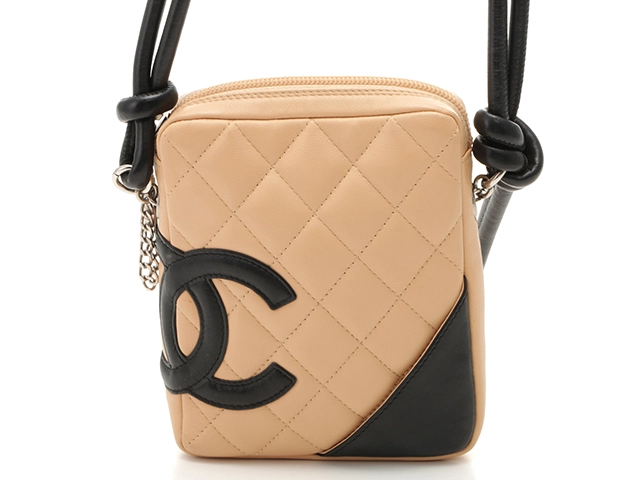 【良品☆】CHANEL ショルダーバッグ カンボンライン / ベージュ