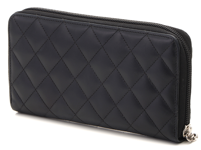 CHANEL シャネル カンボンライン ラウンドジップ長財布 カーフ