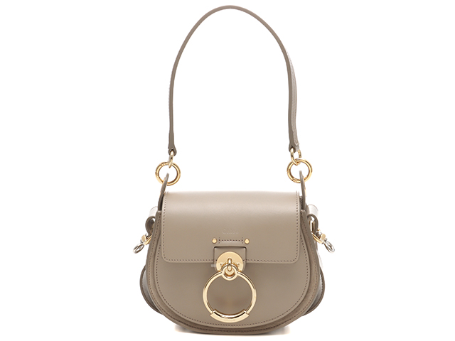 Chloe クロエ TESSスモールバッグ グレージュ ゴールド/シルバー カーフ/スエード CHC18WS153A3723W  【432】2147200463520