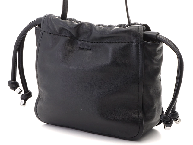 MARC JACOBS　マークジェイコブス　タイドアップ ショルダーバッグ ブラック レザー【472】2147200466781