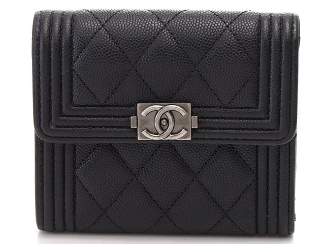 CHANEL シャネル ボーイシャネル スモールフラップウォレット ブラック ...