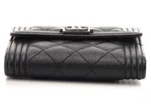 CHANEL シャネル ボーイシャネル スモールフラップウォレット ブラック