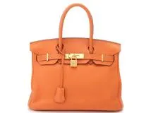 HERMES エルメス バーキン30 オレンジ/GP トリヨンクレマンス □O刻印