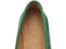HERMES　エルメス　コレット　モカシン　レディース37　グリーン/GP　シェーヴル・ヴェロア