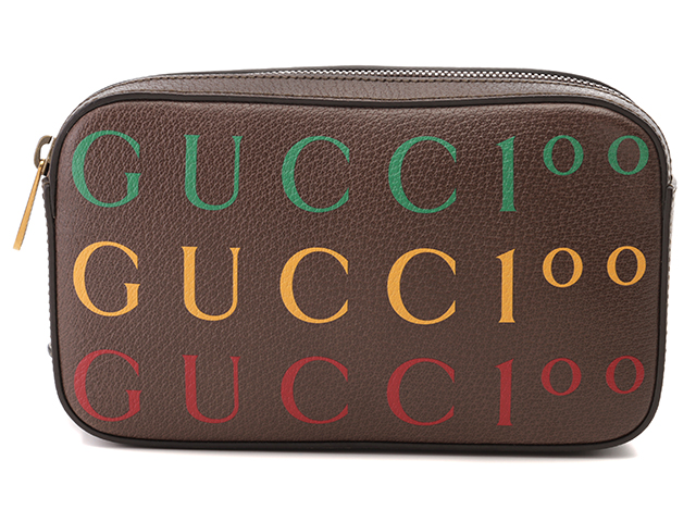 GUCCI グッチ ベルトバッグ 100周年記念 レザー ブラウン 602695 ...