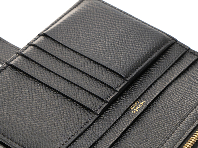 ⭐️ 極美品 エルメス ベアン 二つ折り 長財布 ブラック エプソン 鑑定済 ⭐️ 美品 エルメス ベアン 二つ折り 長財布 ブラック エプソン