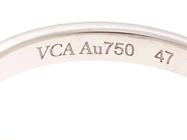 Van Cleef & Arpels　ヴァンクリーフ＆アーペル　貴金属・宝石　スウィートアルハンブラリング　ダイヤリング　WG　ホワイトゴールド　＃47　3.0g　VCARO85847　2147200473352　【433】