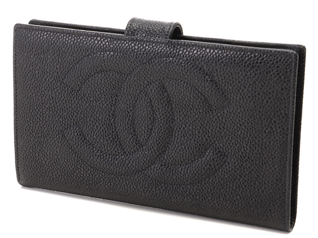 シャネル 二つ折り がま口 長財布 f-21715 ブラック ココマーク CHANEL シャネル 二つ折り がま口 長財布 f-21715 ブラック ココ