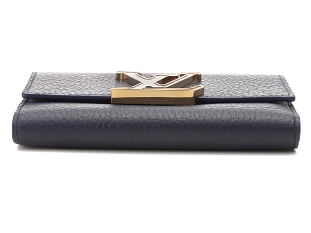 LOUIS VUITTON 　ルイ・ヴィトン　ポルトフォイユカプシーヌコンパクト　トリヨンレザー　ミッドナイトブル　M81674　三つ折り財布【431】2147200475912