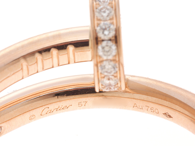 カルティエ　K18WG ジュストアンクル リング 57号　ダイヤモンド CARTIER カルティエ ジュスト アンクル ダイヤモンド #47 リング
