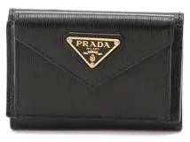 PRADA プラダ 三つ折り財布 ブラック レザー 1MH021 【460】2147200478517 の購入なら「質」の大黒屋（公式）