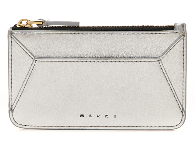 MARNI マルニ カードコインケース レザー シルバー PFMO0057Y0