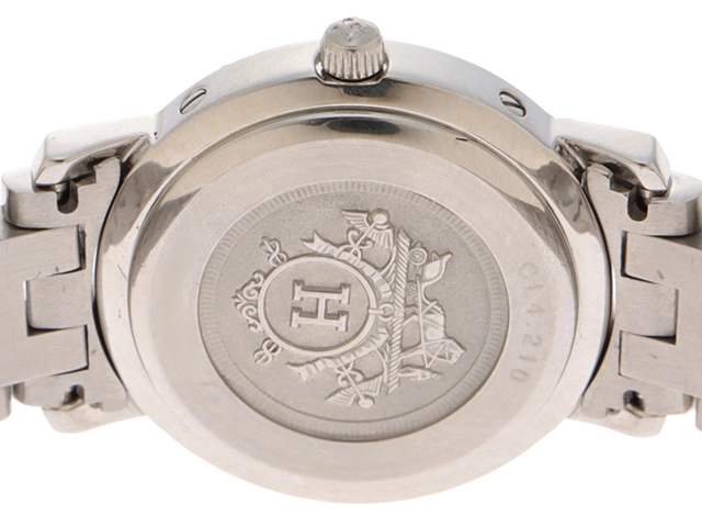 HERMES エルメス クリッパー CL4.210 ホワイト レディース クオーツ (2147200479989)【200】