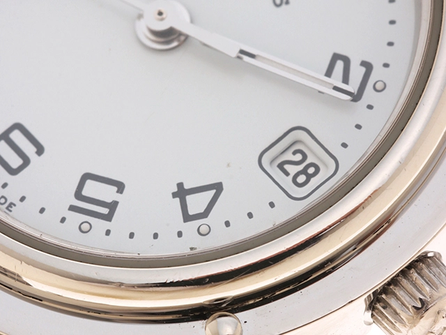 HERMES エルメス クリッパー CL4.210 ホワイト レディース クオーツ (2147200479989)【200】
