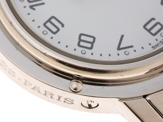 HERMES エルメス クリッパー CL4.210 ホワイト レディース クオーツ (2147200479989)【200】
