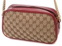 美品 グッチGGマーモント キルティングス モールショルダーバッグGGキャンバス GUCCI グッチ GGマーモント キルティングスモールショルダー