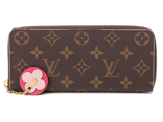 LOUIS　VUITTON　ルイ・ヴィトン　ポルトフォイユ・クレマンス・フラワーチャーム　モノグラム　ホットピンク　M68314　長財布　 2147200481654【207】