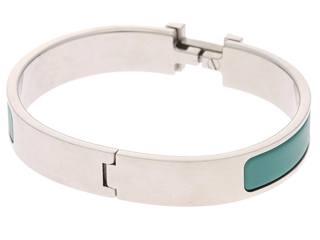 HERMES エルメス クリッククラックPM ブルーグリーンマット/SS 【472】N