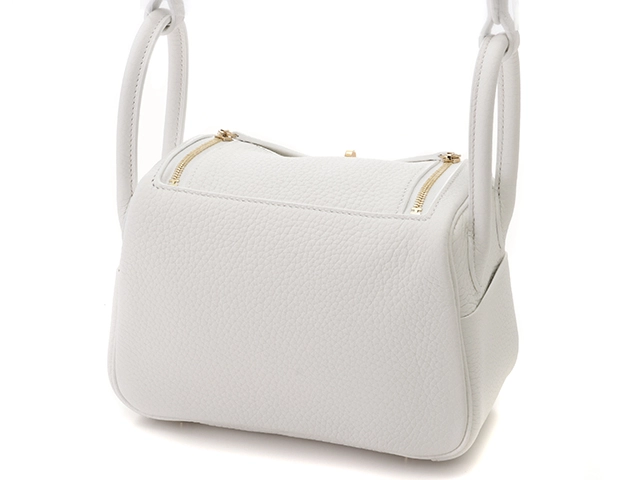 HERMES　エルメス　ミニ・リンディ　ホワイト×GP　B刻印　2023年製造　【432】2147200482743