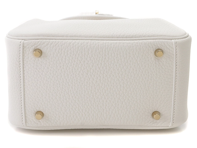 HERMES　エルメス　ミニ・リンディ　ホワイト×GP　B刻印　2023年製造　【432】2147200482743