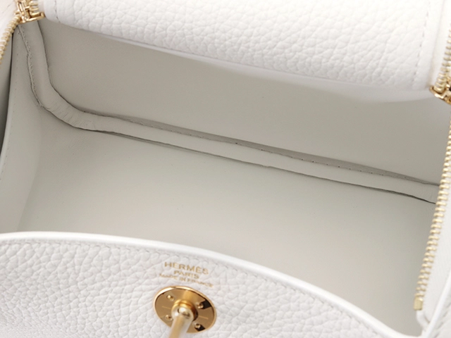 HERMES　エルメス　ミニ・リンディ　ホワイト×GP　B刻印　2023年製造　【432】2147200482743
