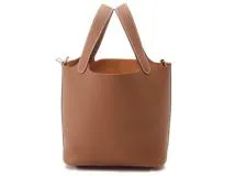 エルメス　ピコタン　濃茶色　トリヨンクレマンス エルメス ピコタンロックタッチ18/PM アルザン トリヨン