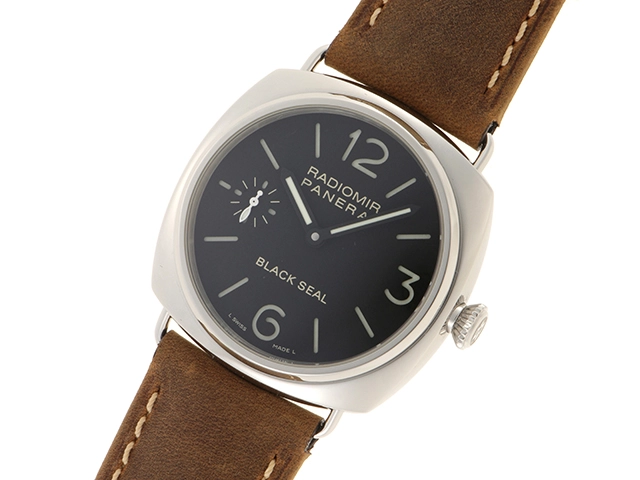 PANERAI パネライ 腕時計 ラジオミール ブラックシール PAM00183 ステンレス/革 ブラック文字盤 手巻き【472】SJ