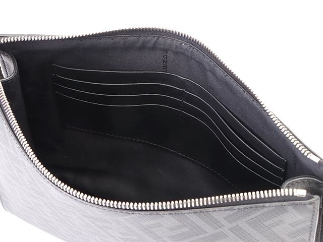 FENDI フェンディ ズッカ ダイアゴナル クラッチバッグ ブラック