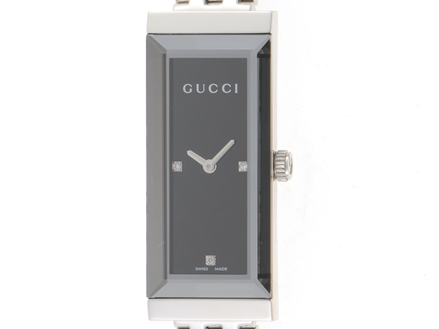 GUCCI グッチ 腕時計 Gフレーム 127.5/Y127504 ステンレス ブラック3P