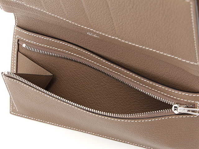 HERMES エルメス ベアンスフレ シェーブル エトゥープ/SV 長財布 HERMES エルメス ベアンスフレ シェーブル エトゥープ/SV 長財布