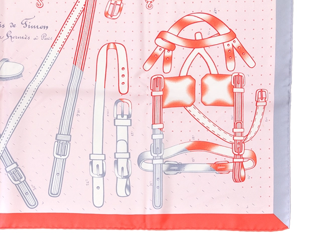 HERMES　エルメス　カレ90　Harnais de Timon　ピンク/マルチ　003279S 06　2147200491639　【432】