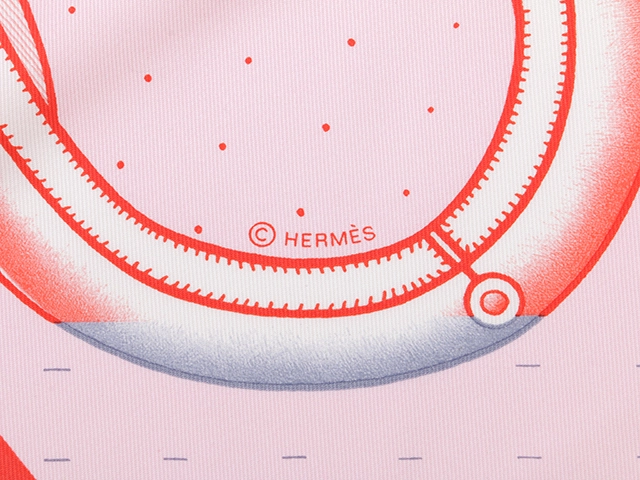 HERMES　エルメス　カレ90　Harnais de Timon　ピンク/マルチ　003279S 06　2147200491639　【432】
