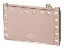 VALENTINO ヴァレンティノ ロックスタッズ 二つ折り財布 レザー ピンク