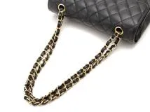 CHANEL  シャネル　バッグ　マトラッセ　WフラップWチェーンショルダー　ブラック・GP金具　キャビアスキン　A01113　31******　ギャラ付き【472】HA