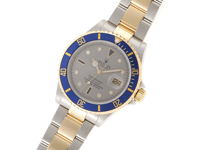 Z番　ROLEX　ロレックス　サブマリーナ　 16613SG　シルバー　SS/YG　ダイヤ　自動巻き　メンズ　2147200501604【432】