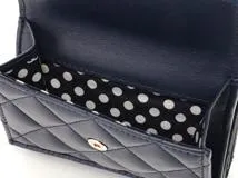 CHANEL　シャネル　スモール　フラップ　ウォレット　ネイビー／GP　ラムスキン　【472】HA