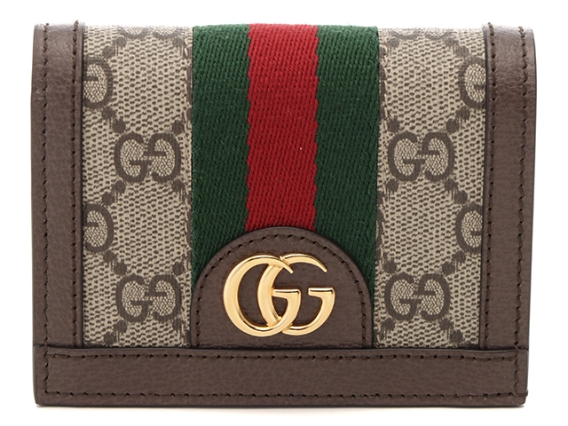 GUCCI グッチ オフィディア GG二つ折り財布 ベージュ/ブラウン PVC  
