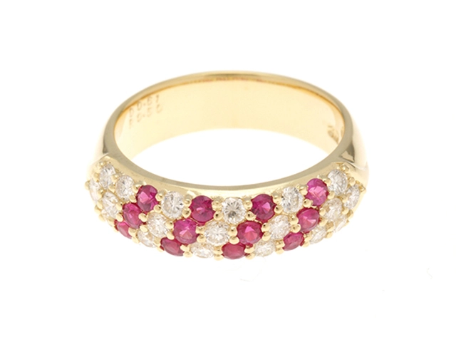 JEWELRY　ジュエリー　リング　指輪　K18　ダイヤモンド0.61ct　ルビー0.50ct　約6.0g　12.5号　2147200505770【207】