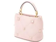 VALENTINO　バレンチノ　2wayショルダーバッグ　ローマンスタッズ　エナメルスタッズ　スモール　 2wayバッグ　ピンク　【471】L