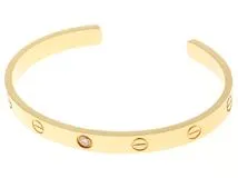 Cartier　カルティエ　ラブオープンブレスレット　イエローゴールド　K18YG　ダイヤモンド　1PD　約27.0g　記載18号【433】